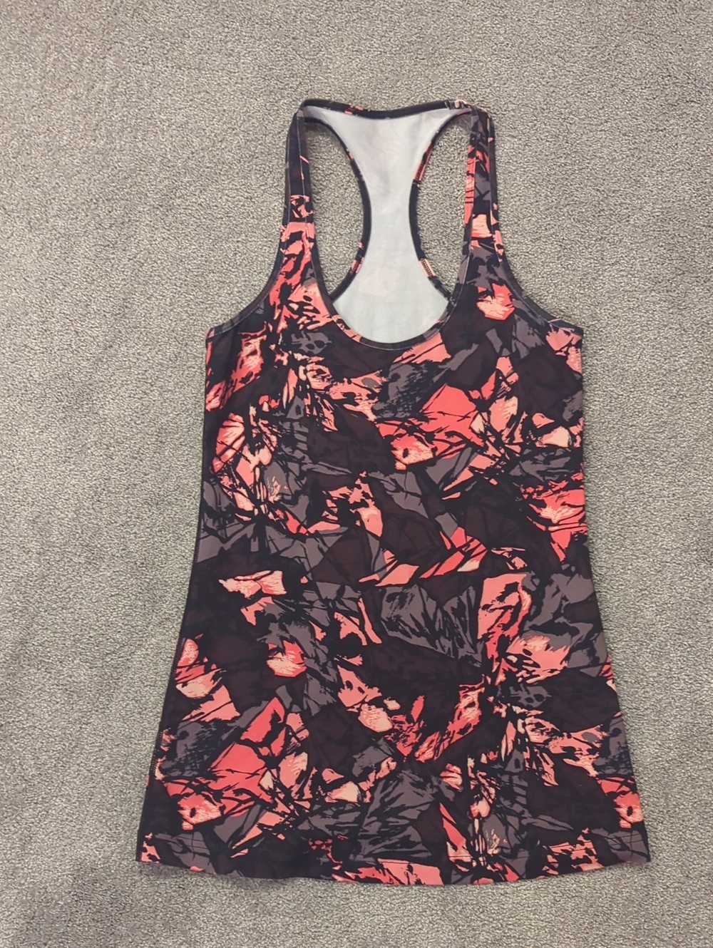 Lululemon Women's Orange & Black Printed Racerback Tank Top Size 6